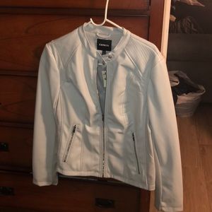 Light blue leather jacket from Express w/ tag